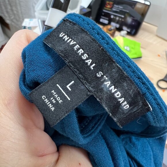 Universal Standard Wide Neck Short Sleeve Knee Length Dress Blue Size Large - Picture 9 of 12